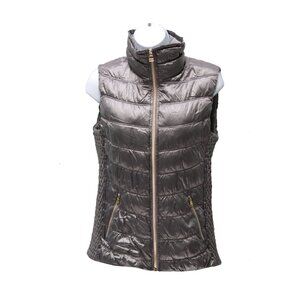 Calvin Klein Women's Performance Premium Down Quilted Puffer Vest, Silver, S
